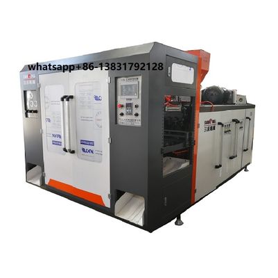 सीई जार ब्लो मोल्डिंग मशीन 2 डाई हेड्स प्लास्टिक वॉटर बॉटल ब्लोइंग मशीन 11kw